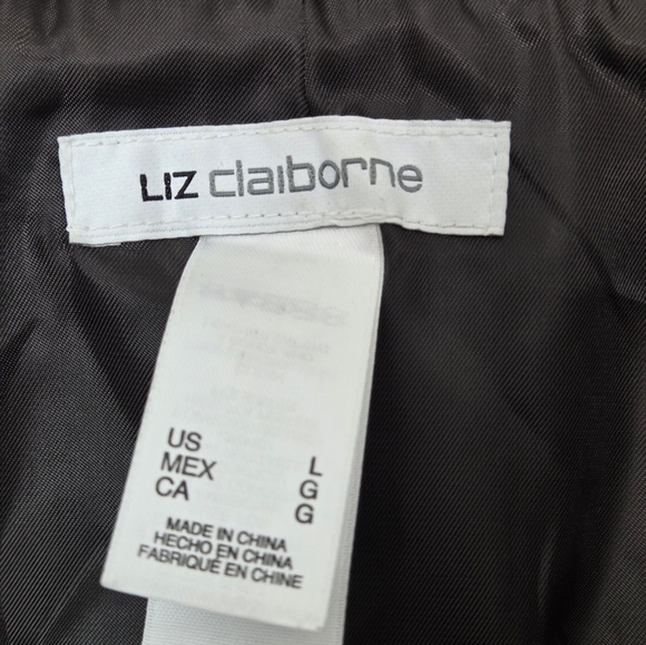 Liz Claiborne brown leather vest zip up large - Picture 6 of 10